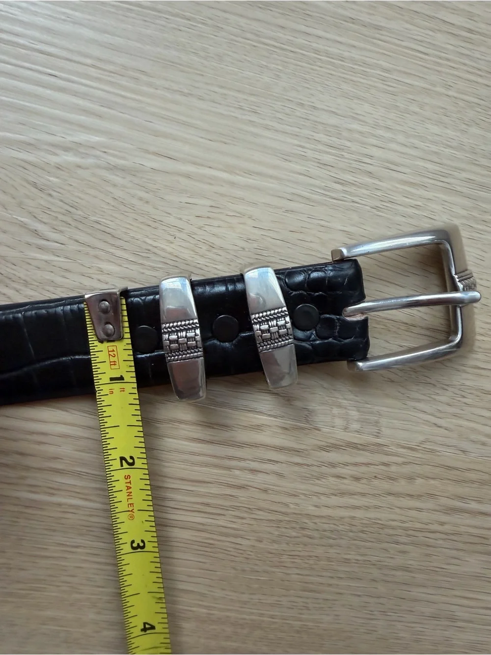 Belts.Com Italian Calfskin Genuine Leather Dress Belt Size 42 Black